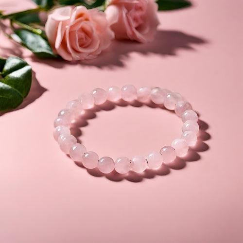 bracelet quartz rose véritable