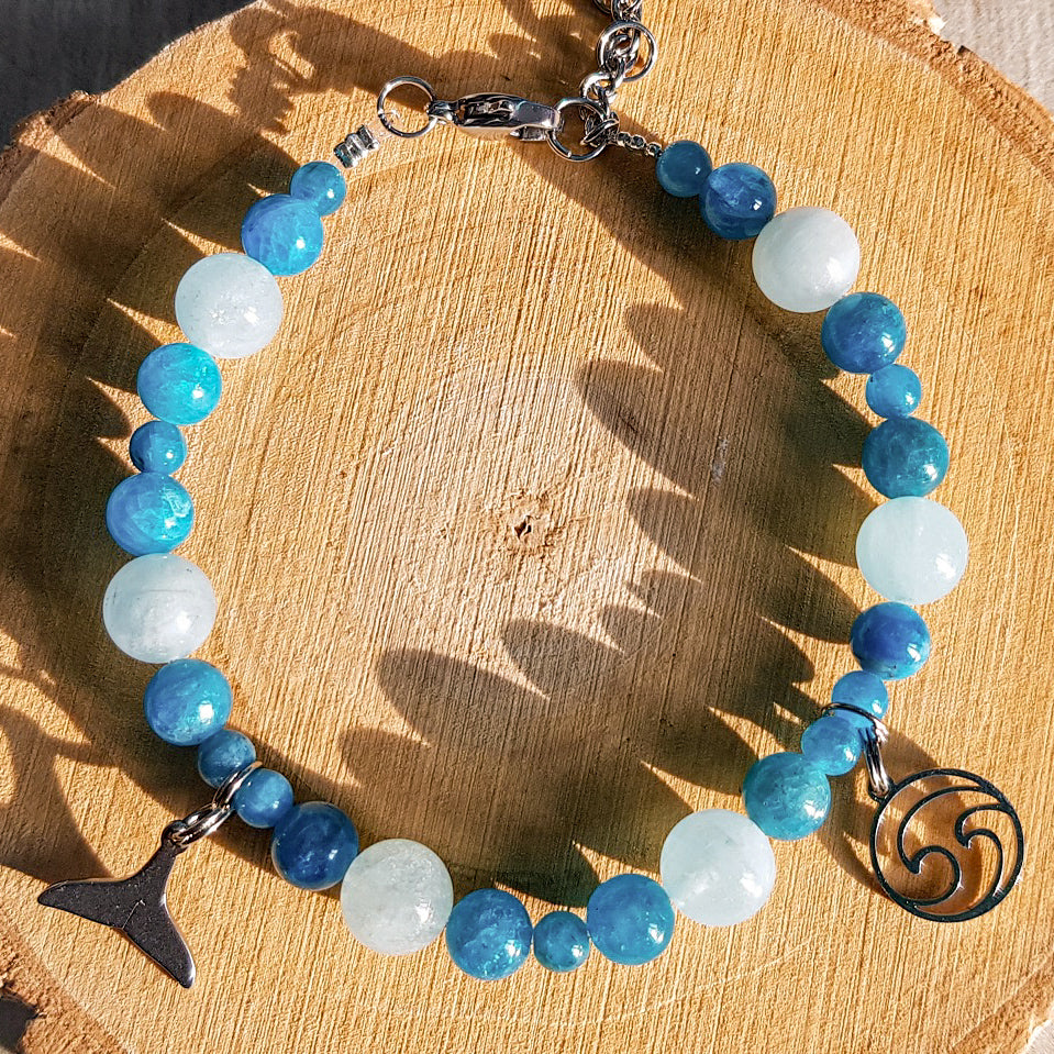 bracelet en pierre naturelle aigue marine