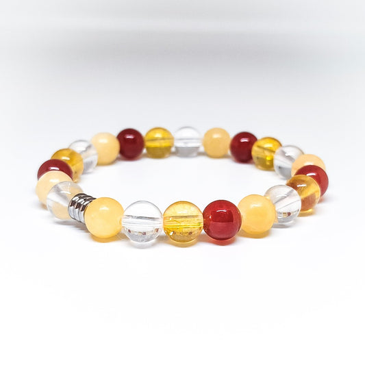 bracelet cristal de roche et cornaline