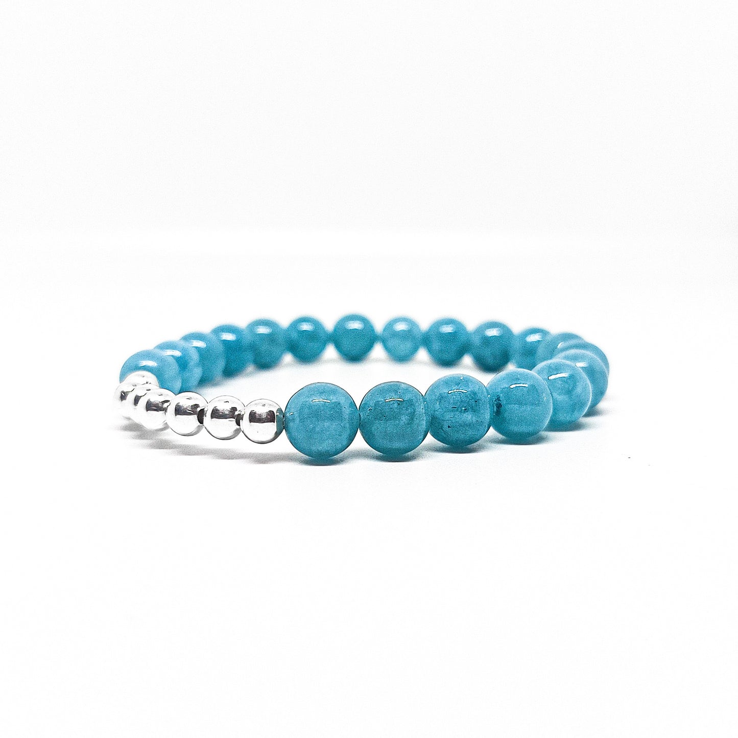 Bracelet perle Argent 925 - Quartz Bleu