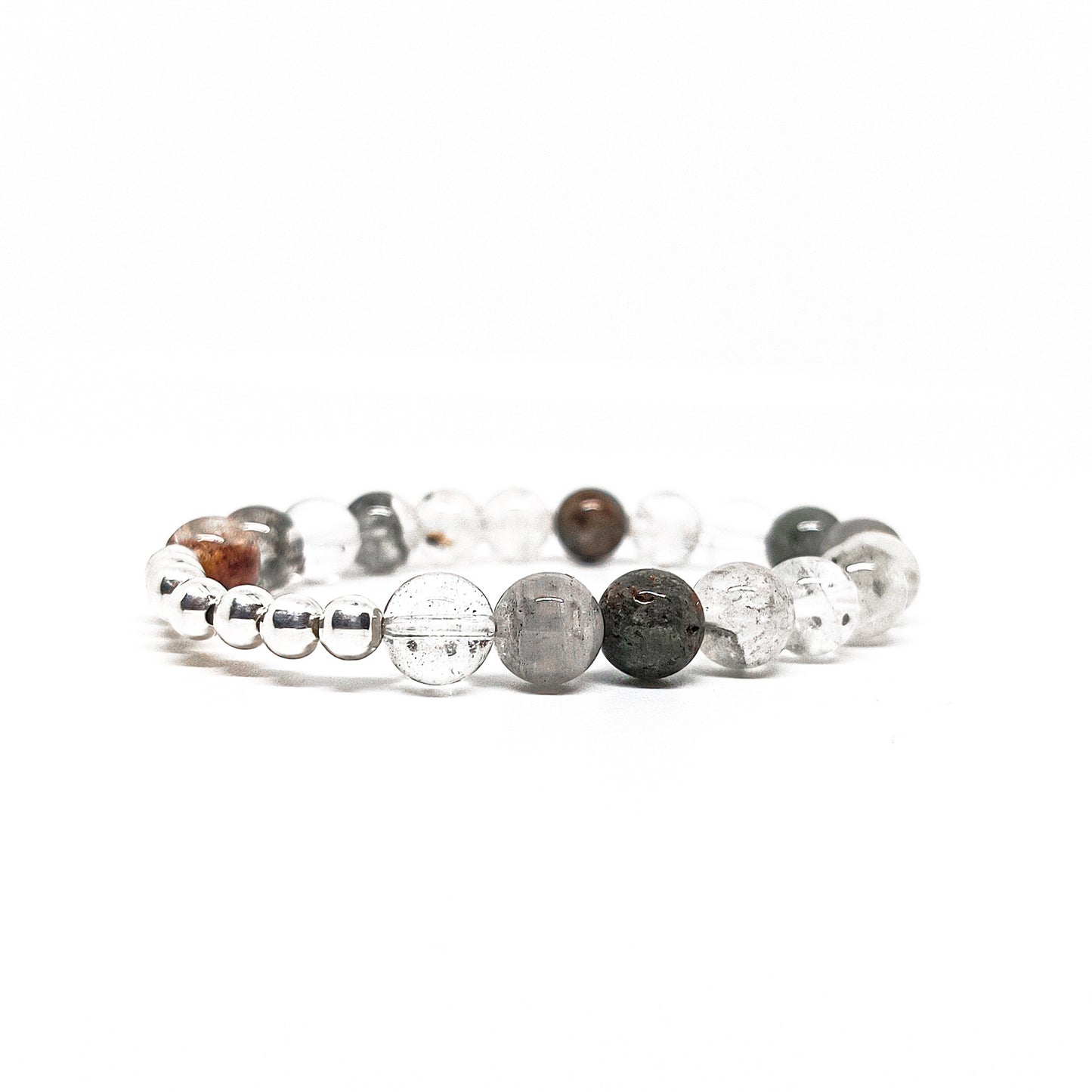 Bracelet perle Argent 925 - Quartz Chaman (Lodolite)