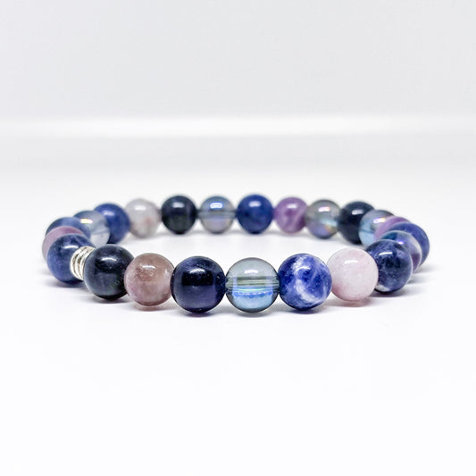 bracelet lépidolite et sodalite