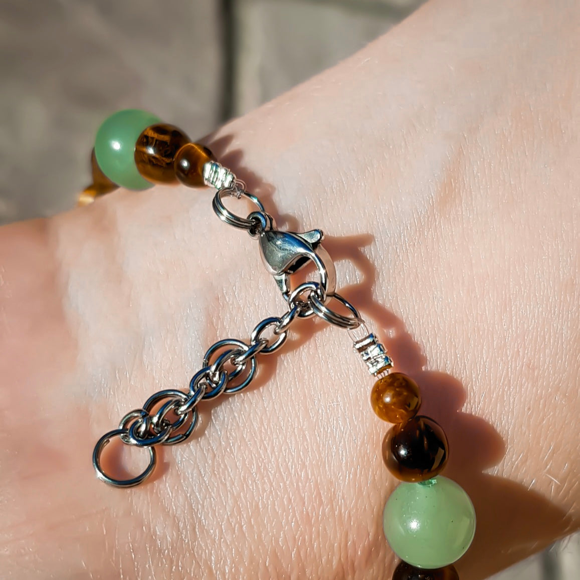 Bracelet pierre | Élément TERRE - Aventurine - Oeil de Tigre