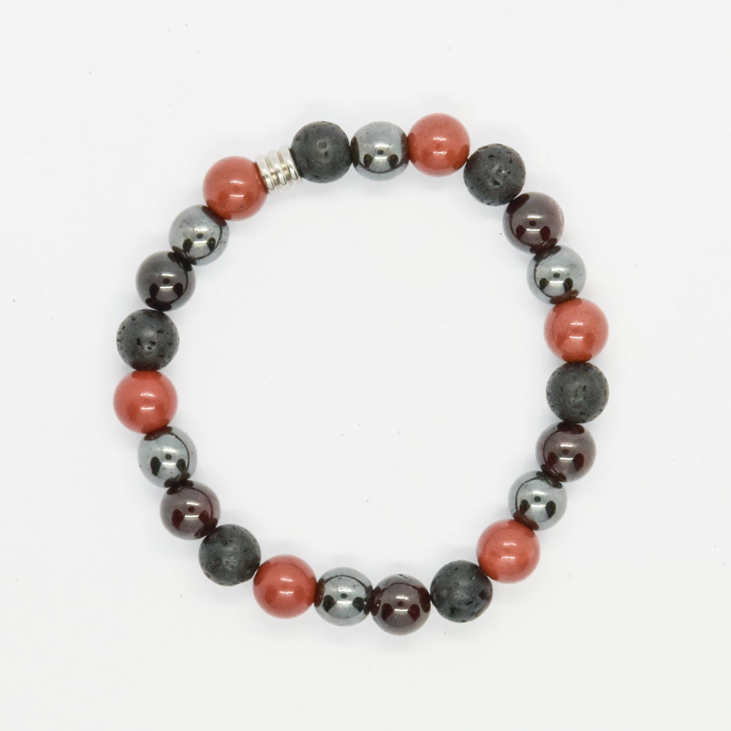 Bracelet Hématite et Jaspe Rouge | Bracelet Ancrage