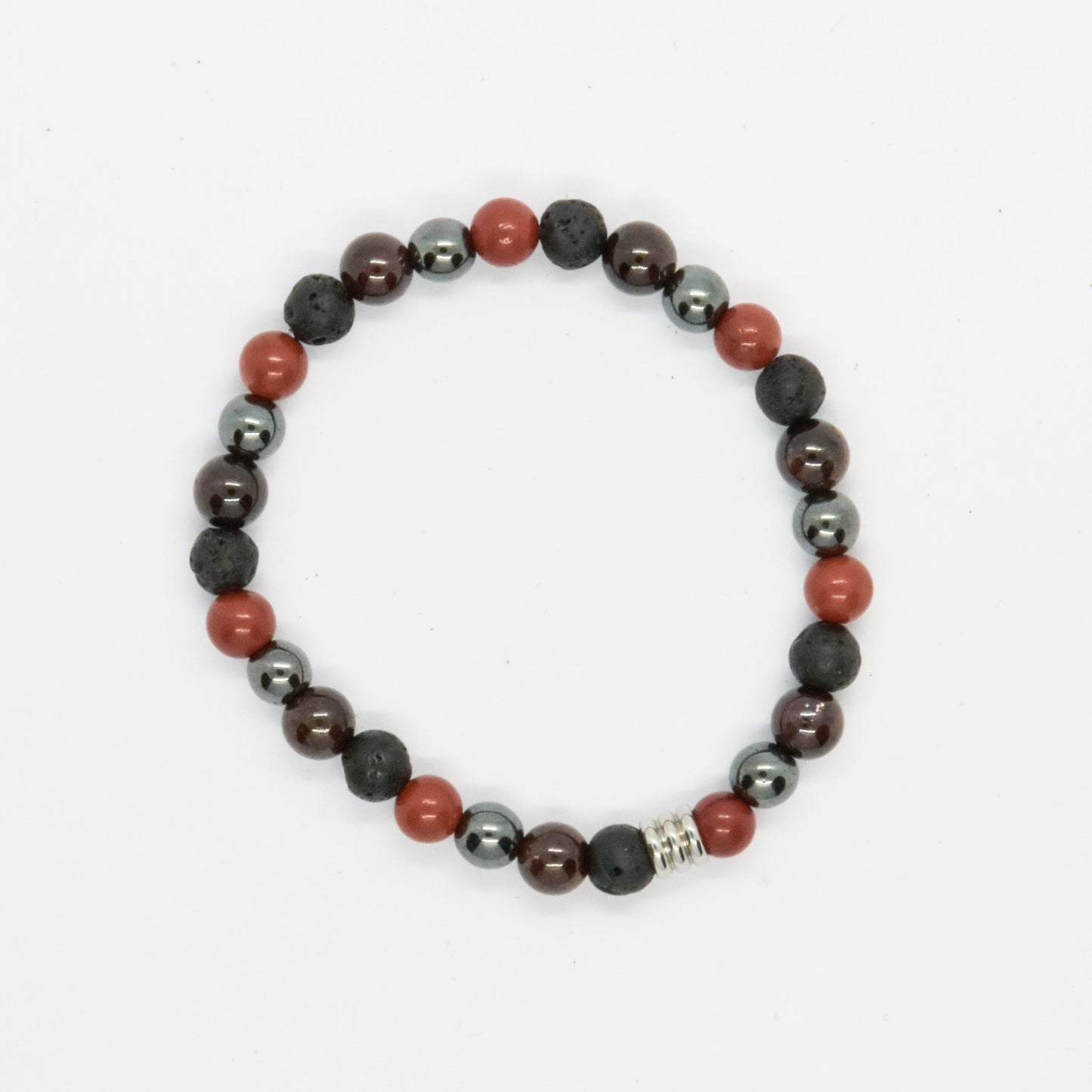 Bracelet Hématite et Jaspe Rouge | Bracelet Ancrage